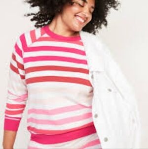 Old Navy Striped Colorblock Terry Pullover Sweatshirt Size Small